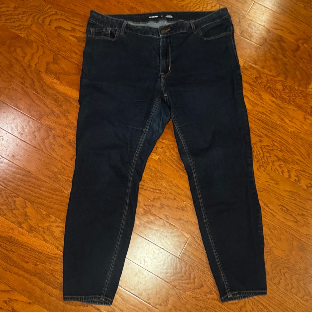 Old Navy Women's Plus Size 20 Dark Blue Mid-Rise Rockstar Super Skinny Jeans